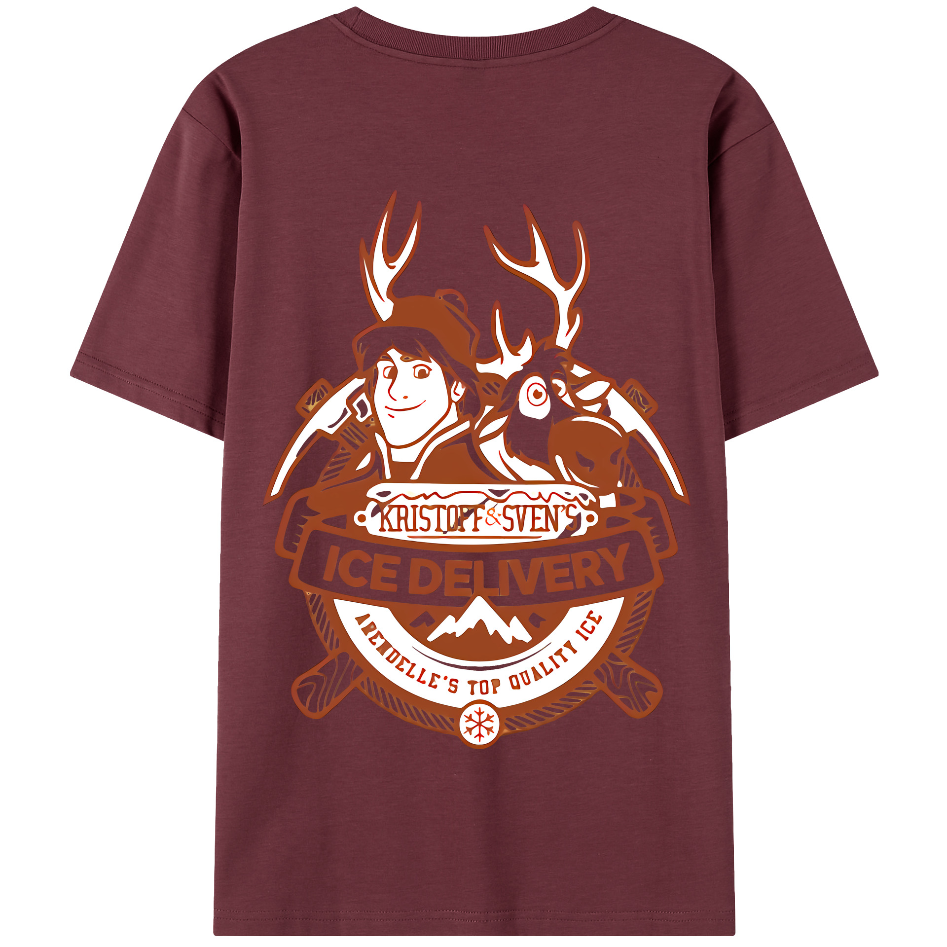 （画像用） アナと雪の女王 アンナ エルサ Frozen Anna Elsa 綿100％半袖Tシャツ（背面プリント）